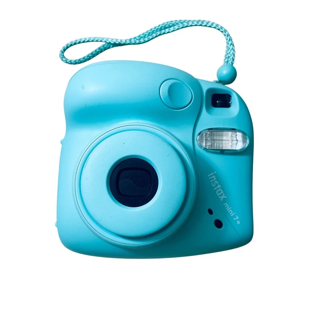 Fujifilm Instax Mini 7+ Instant Film Camera Seafoam Blue with Wrist Strap